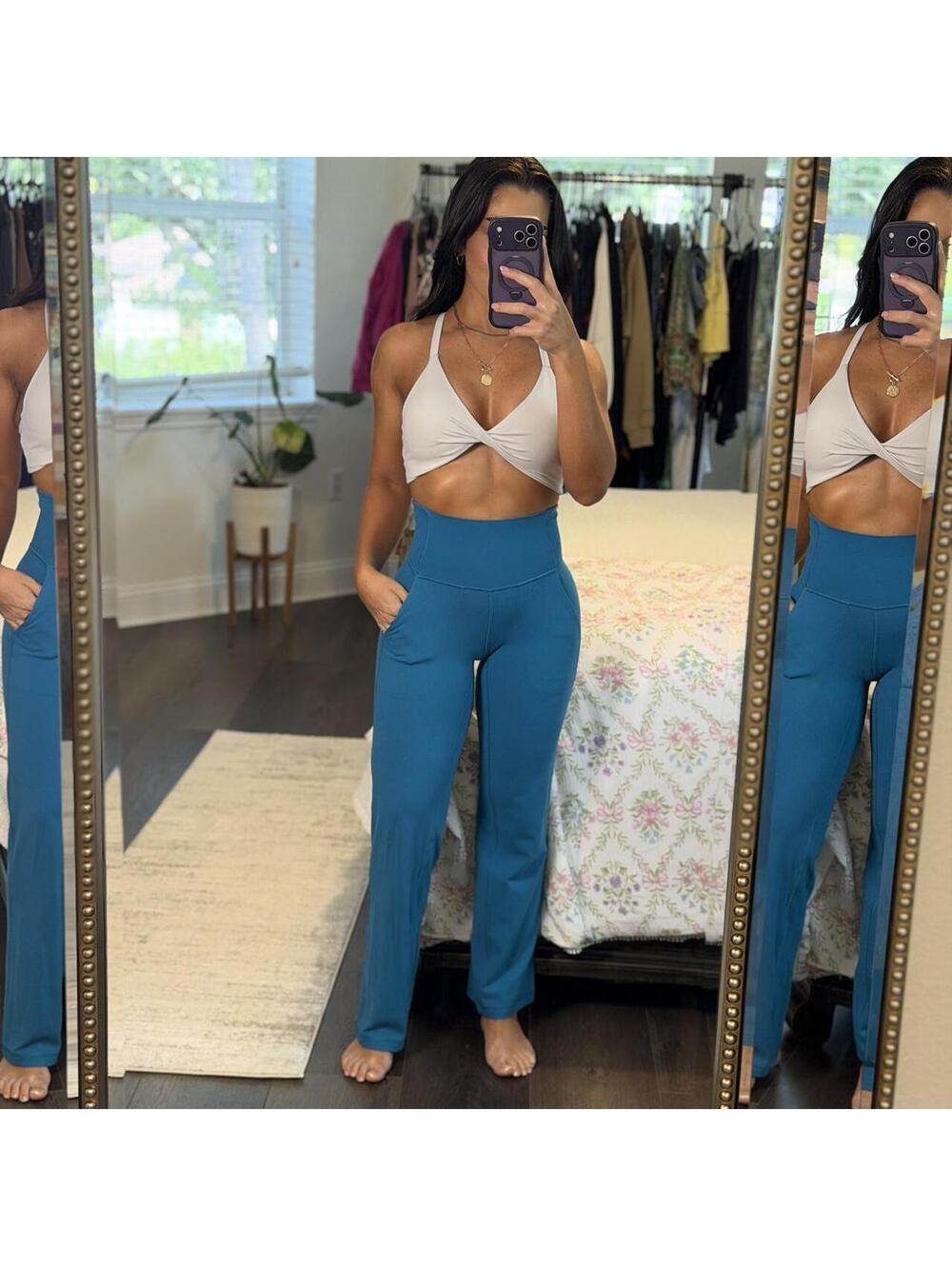 Lululemon Groove Super-High-Rise Flared Pant Nulu - Blue SOLD OUT COLOR